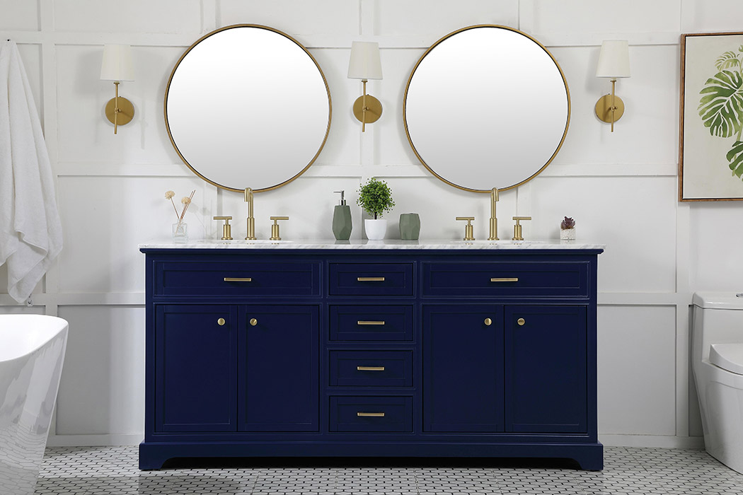 Elegant Bathroom Vanity - Blue (VF15072DBL)