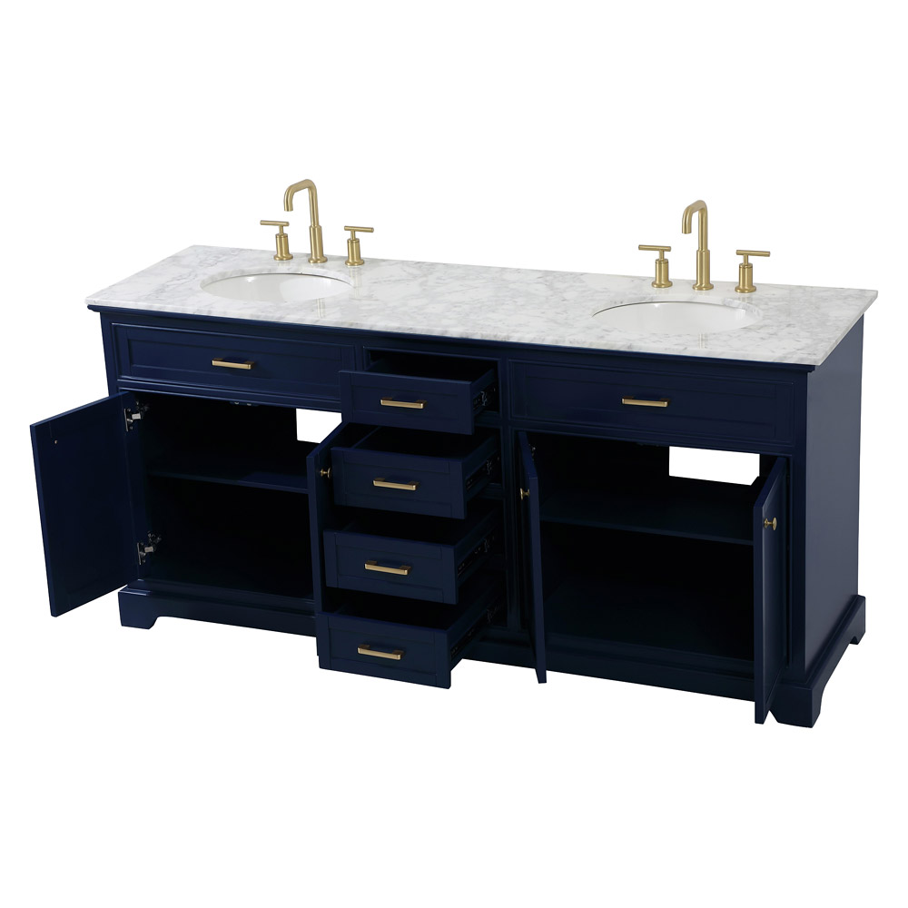 Elegant Bathroom Vanity - Blue (VF15072DBL)