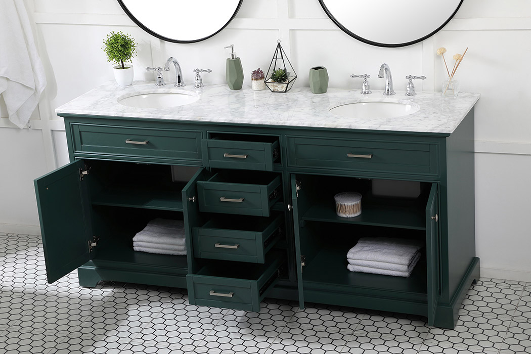 Elegant Bathroom Vanity - Green (VF15072DGN)