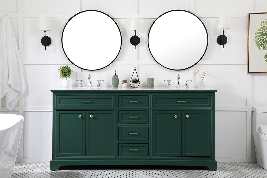 Elegant Bathroom Vanity - Green (VF15072DGN)