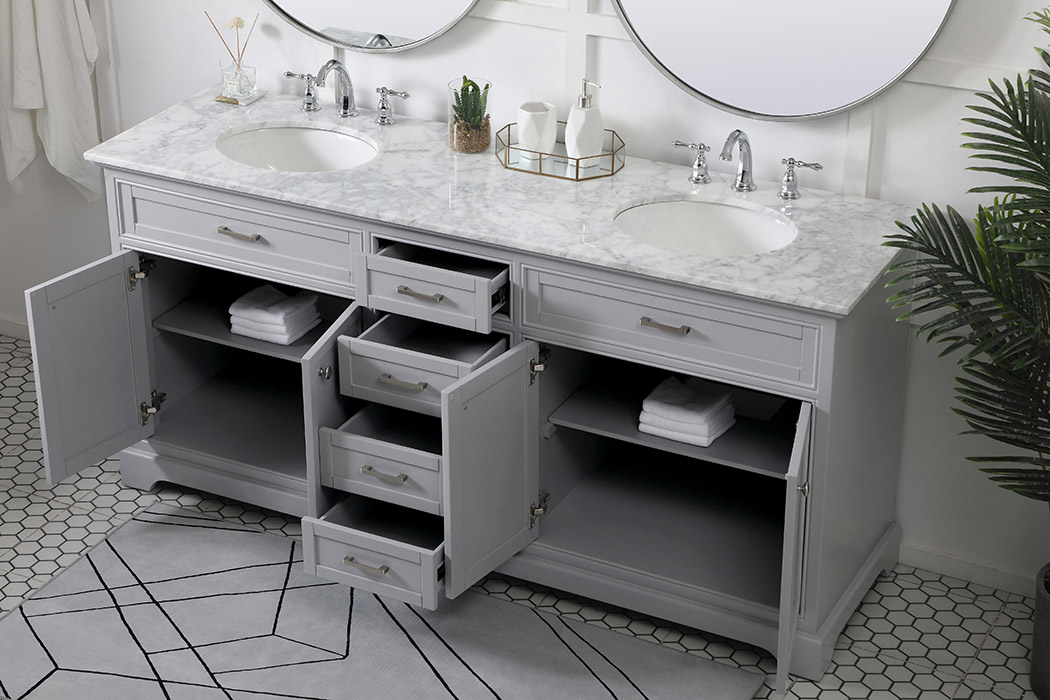 Elegant Bathroom Vanity - Gray (VF15072DGR)