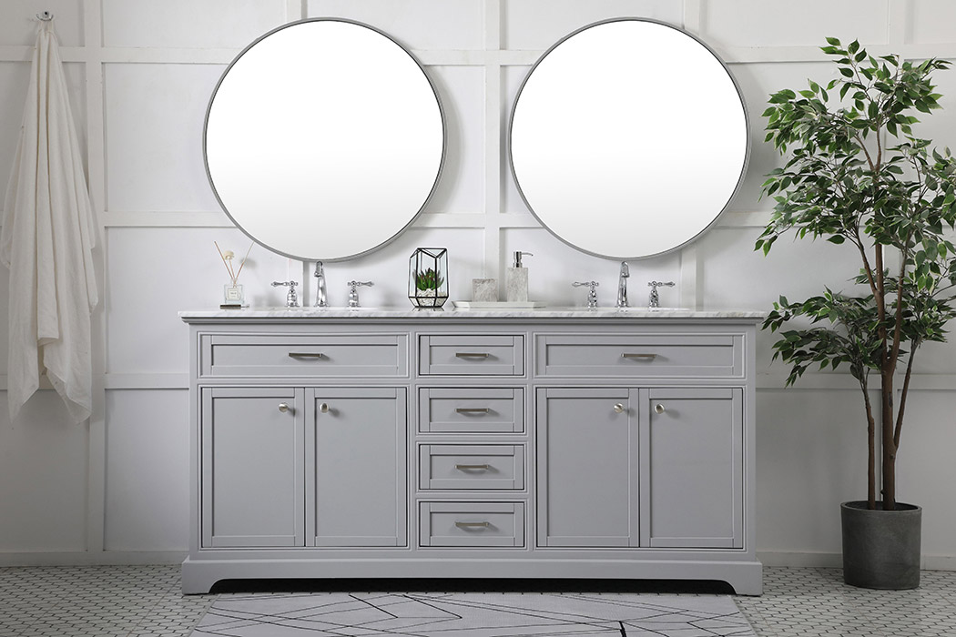 Elegant Bathroom Vanity - Gray (VF15072DGR)