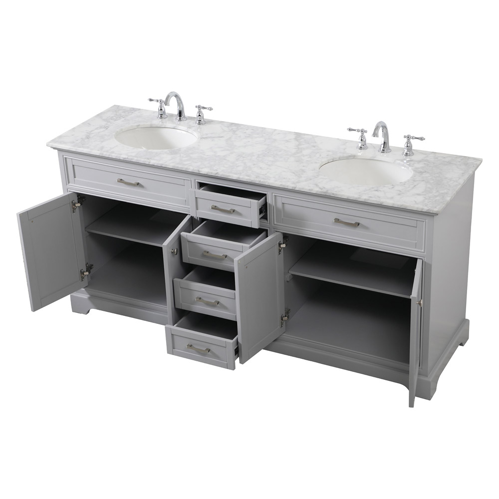 Elegant Bathroom Vanity - Gray (VF15072DGR)