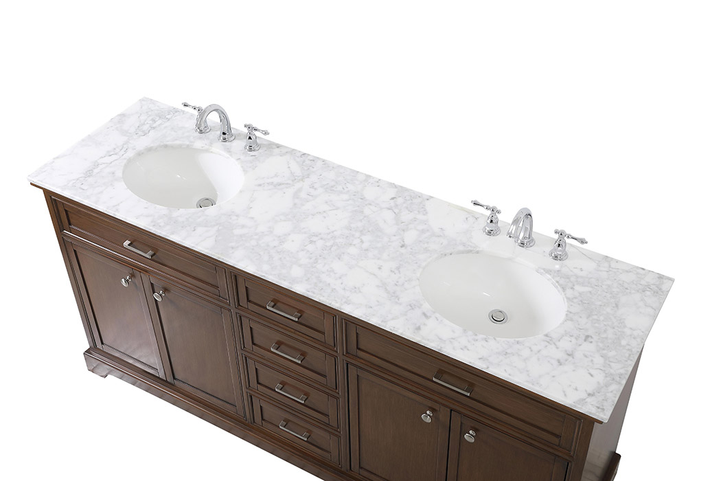 Elegant Bathroom Vanity - Teak (VF15072DTK)