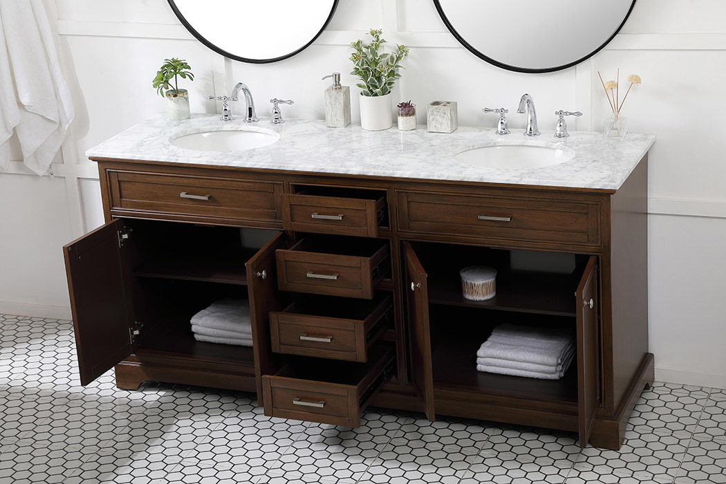 Elegant Bathroom Vanity - Teak (VF15072DTK)