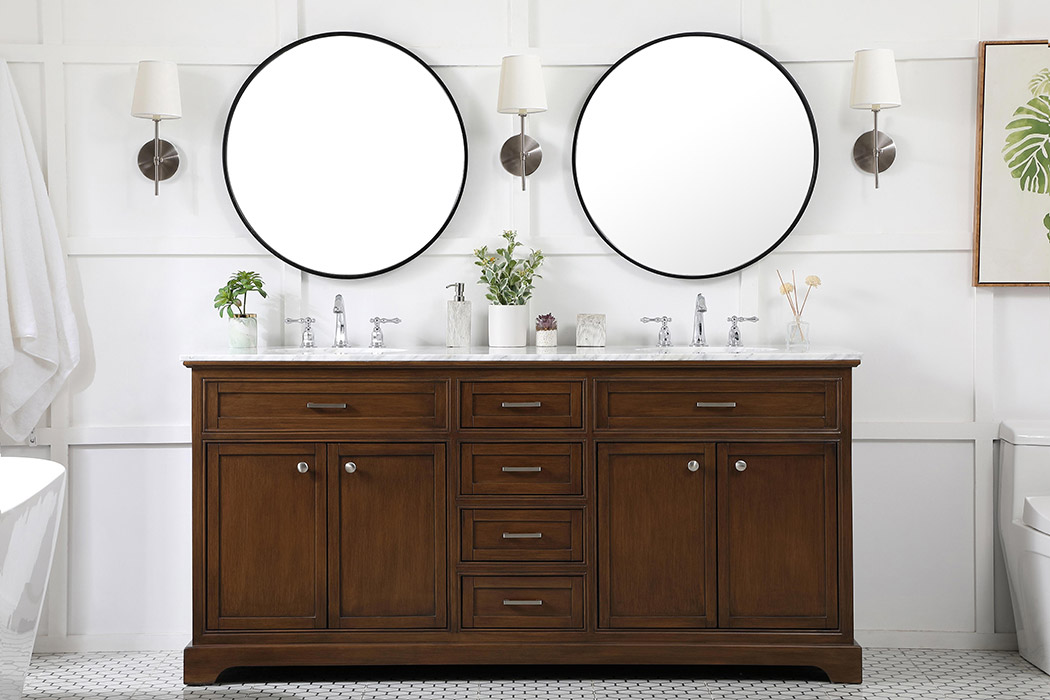 Elegant Bathroom Vanity - Teak (VF15072DTK)