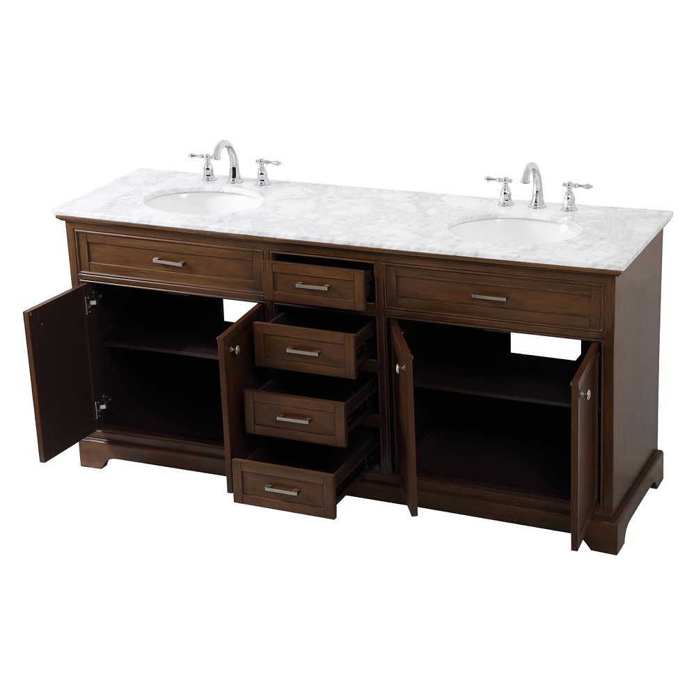 Elegant Bathroom Vanity - Teak (VF15072DTK)