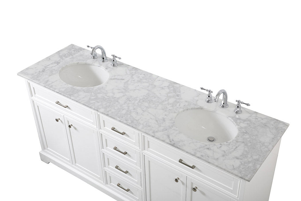 Elegant Bathroom Vanity - White (VF15072DWH)