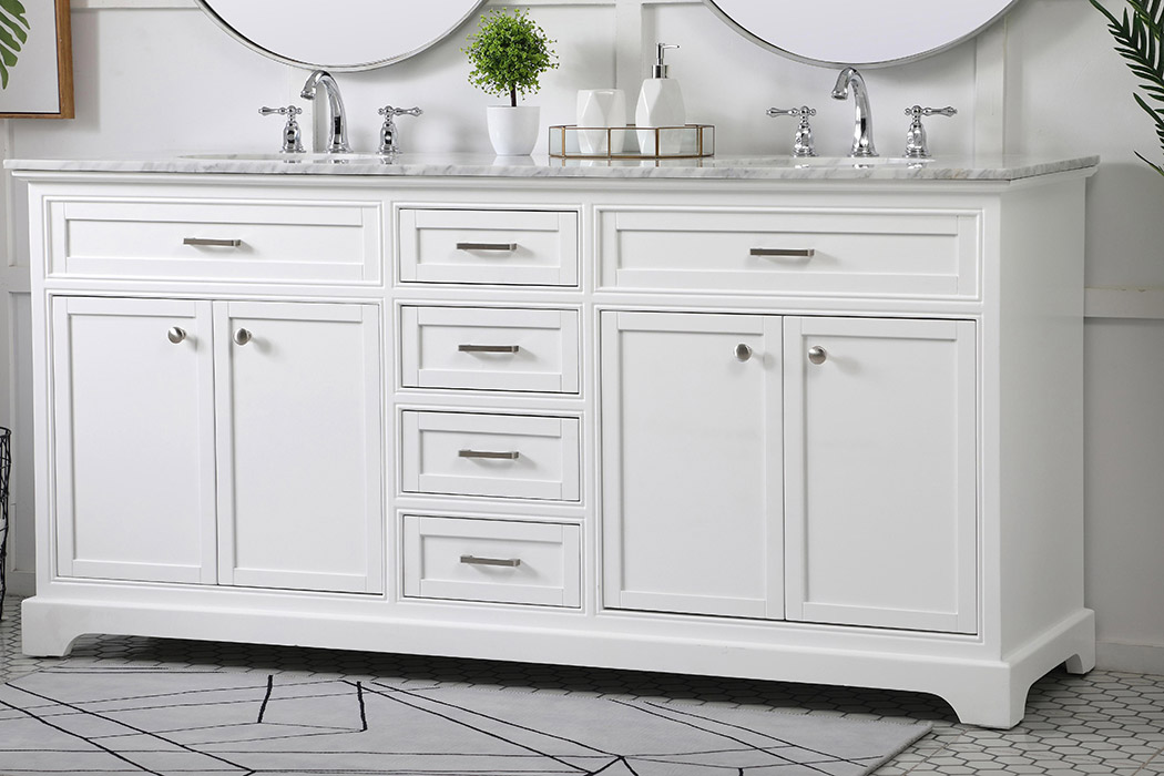 Elegant Bathroom Vanity - White (VF15072DWH)