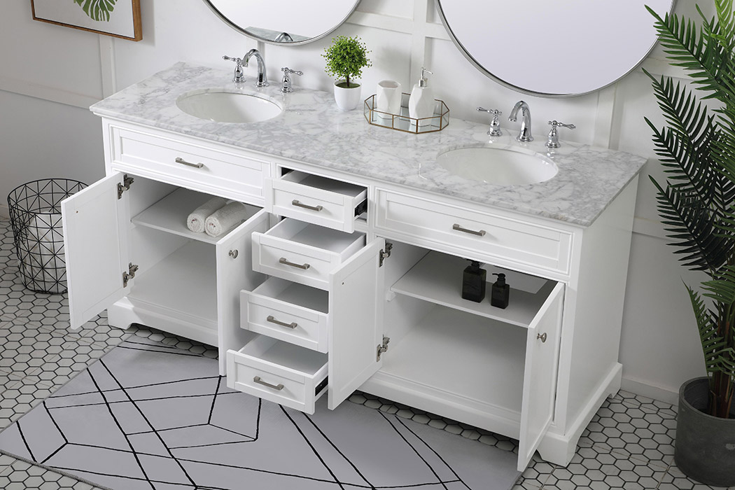 Elegant Bathroom Vanity - White (VF15072DWH)