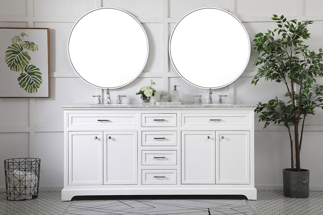 Elegant Bathroom Vanity - White (VF15072DWH)