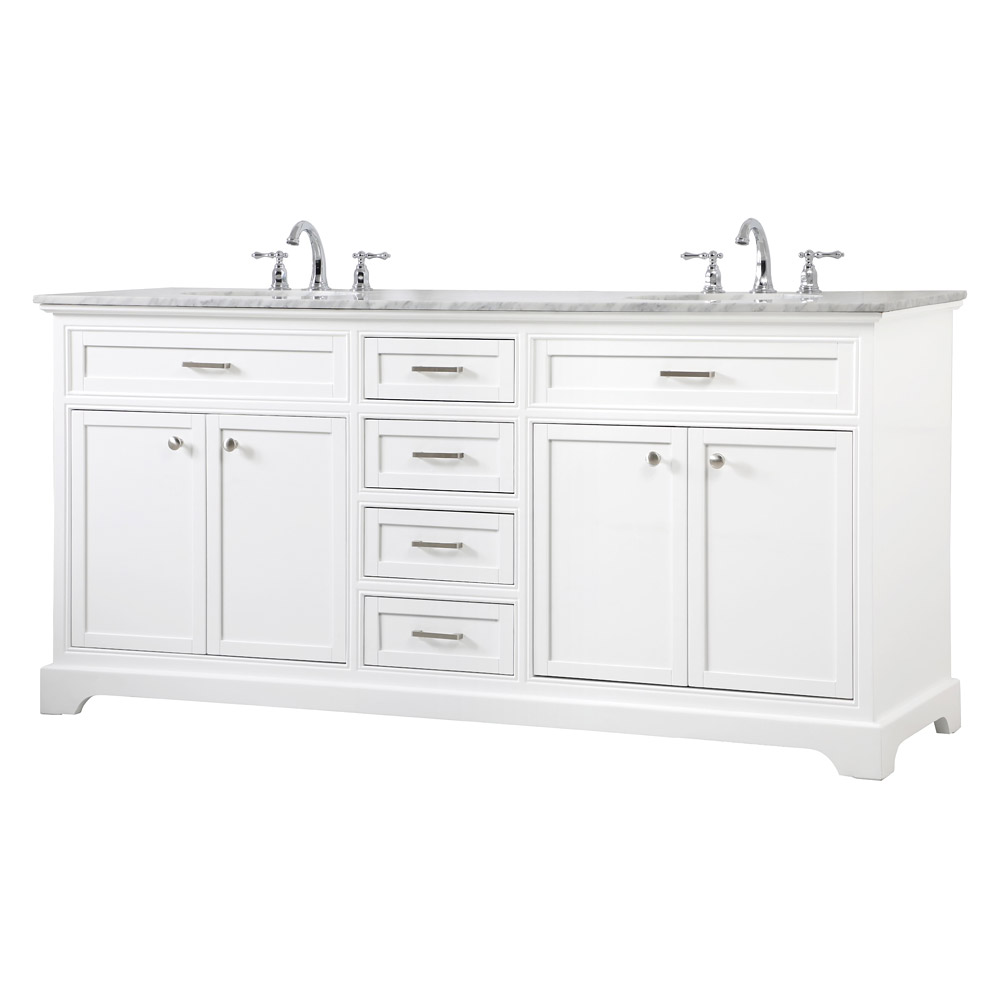 Elegant Bathroom Vanity - White (VF15072DWH)