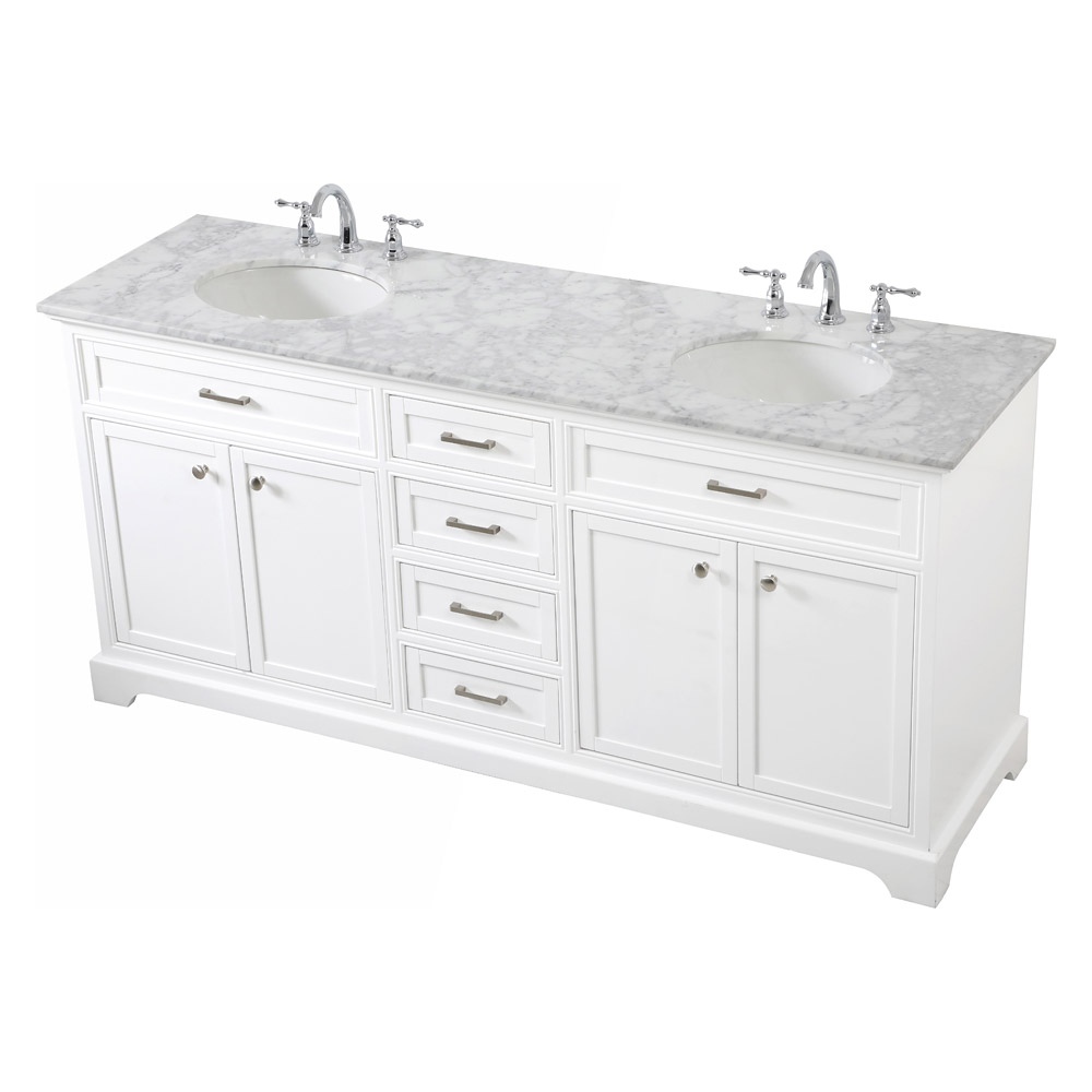 Elegant Bathroom Vanity - White (VF15072DWH)