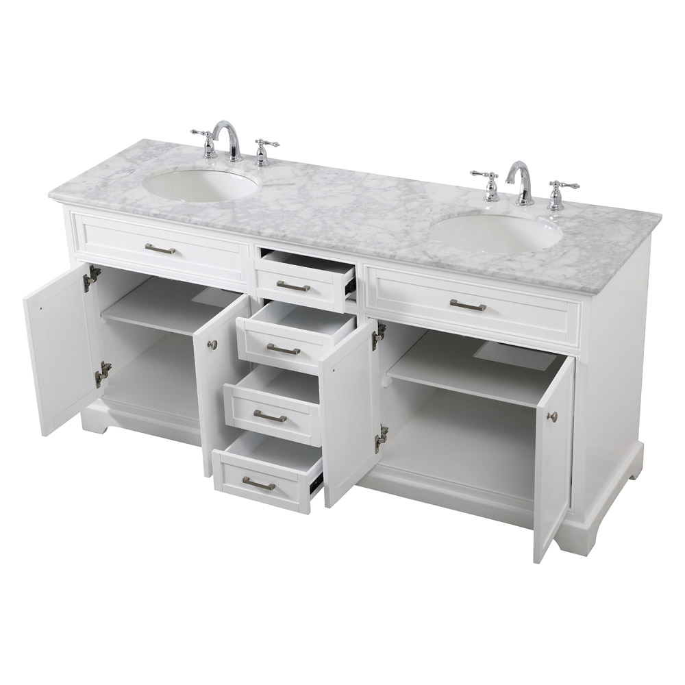 Elegant Bathroom Vanity - White (VF15072DWH)