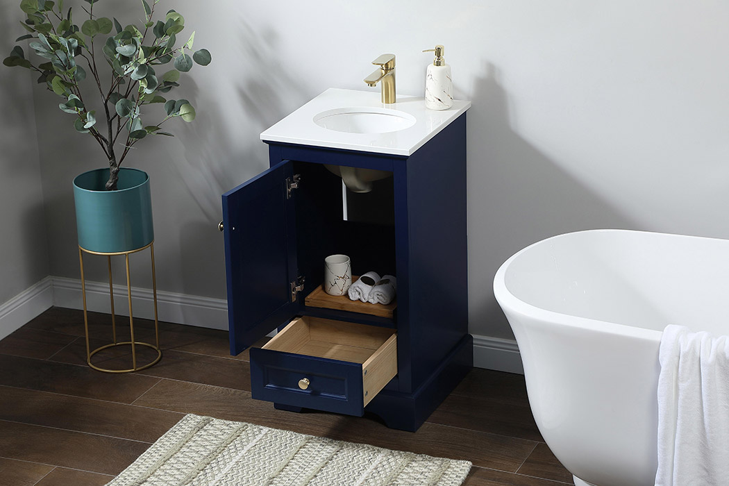 Elegant Bathroom Vanity - Blue (VF15518BL)