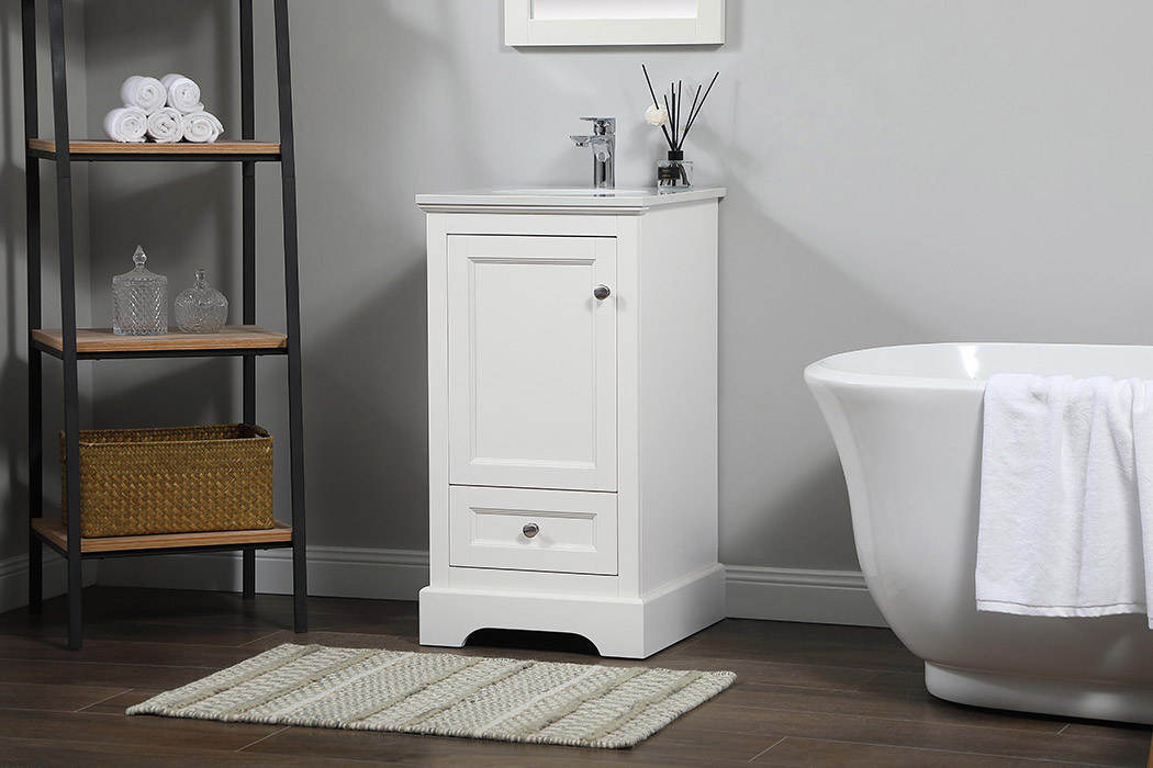 Elegant Bathroom Vanity - White (VF15518WH)