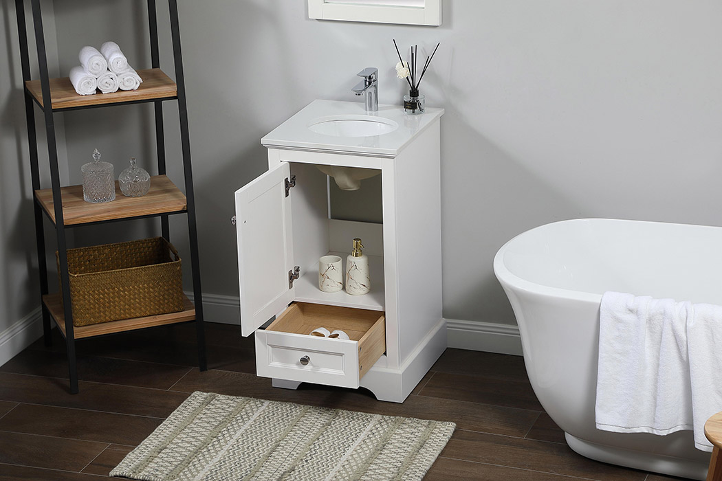 Elegant Bathroom Vanity - White (VF15518WH)