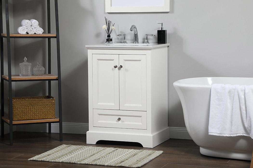 Elegant Bathroom Vanity - White (VF15524WH)