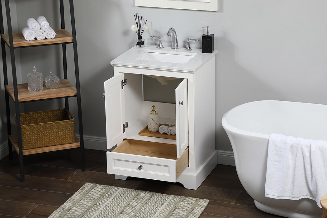 Elegant Bathroom Vanity - White (VF15524WH)