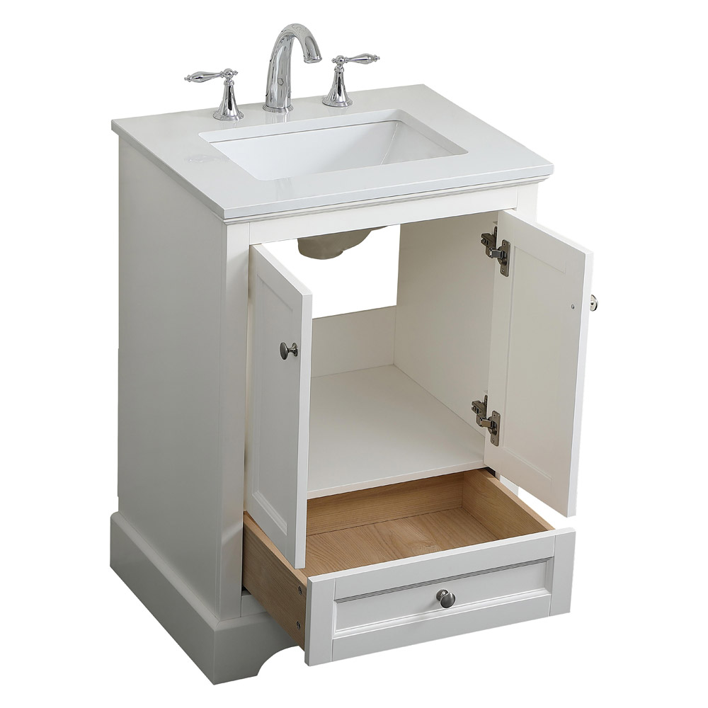 Elegant Bathroom Vanity - White (VF15524WH)