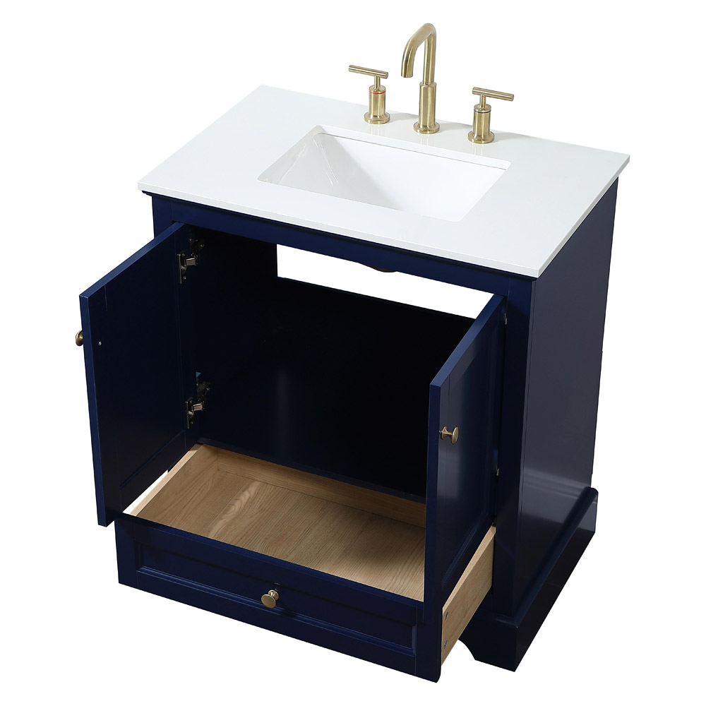 Elegant Bathroom Vanity - Blue (VF15530BL)