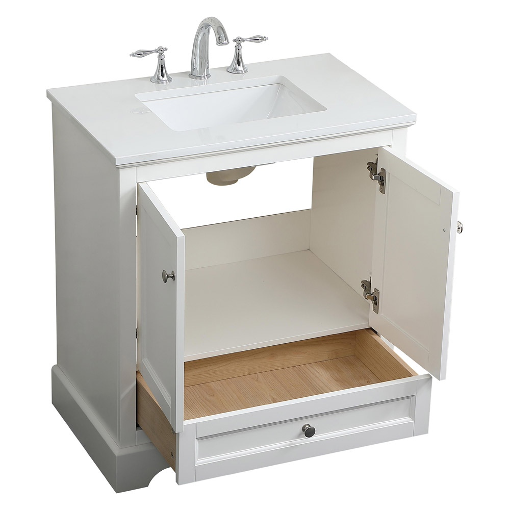 Elegant Bathroom Vanity - White (VF15530WH)