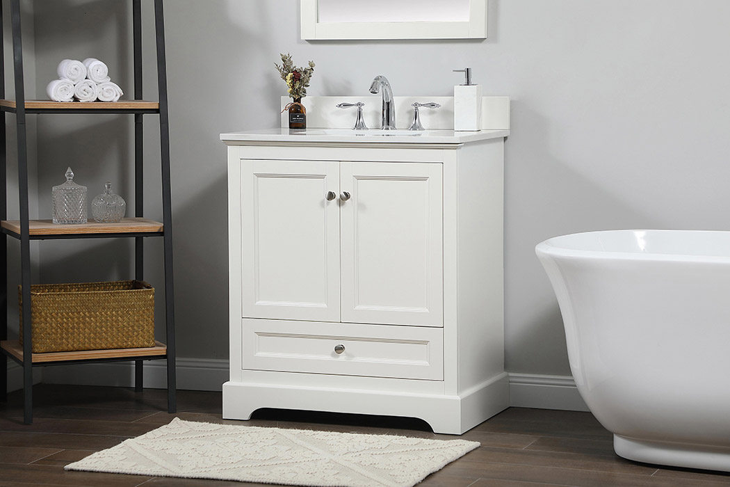 Elegant Bathroom Vanity - White (VF15530WH-BS)