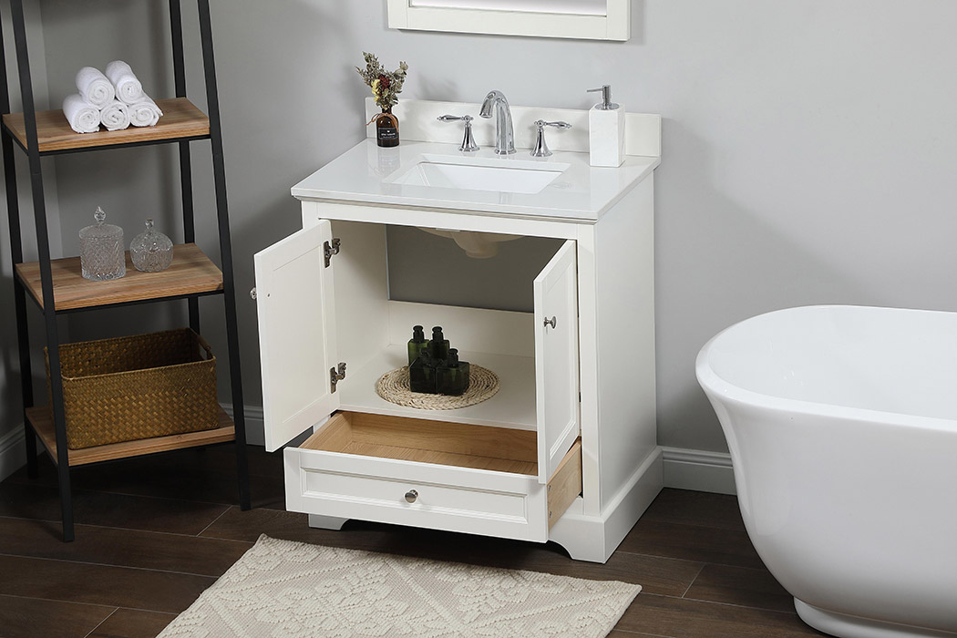 Elegant Bathroom Vanity - White (VF15530WH-BS)