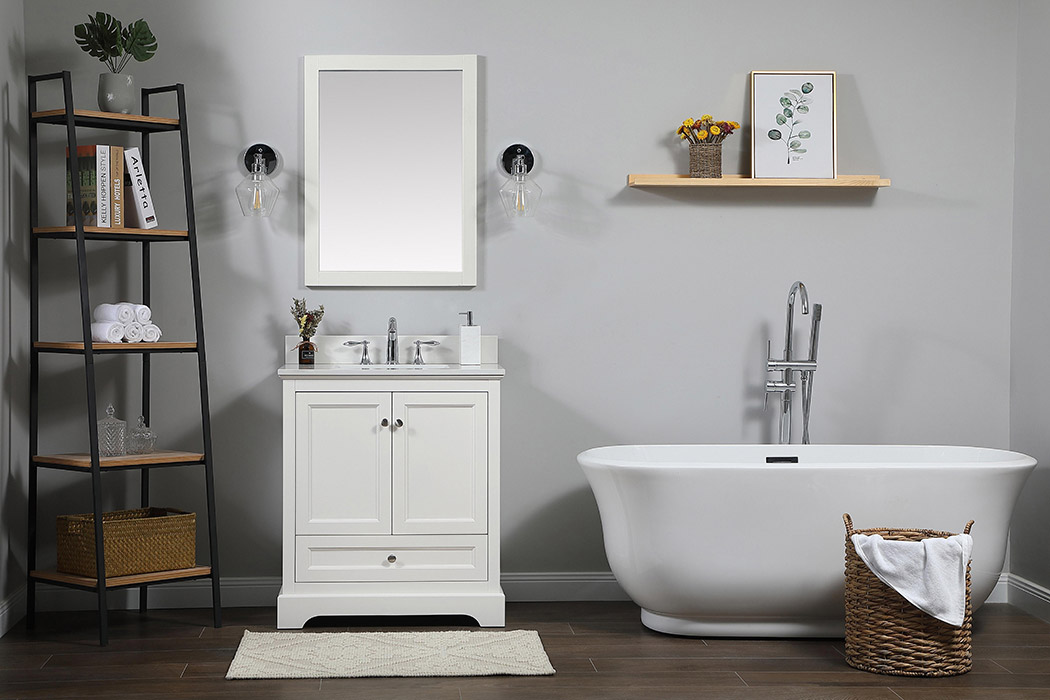 Elegant Bathroom Vanity - White (VF15530WH-BS)