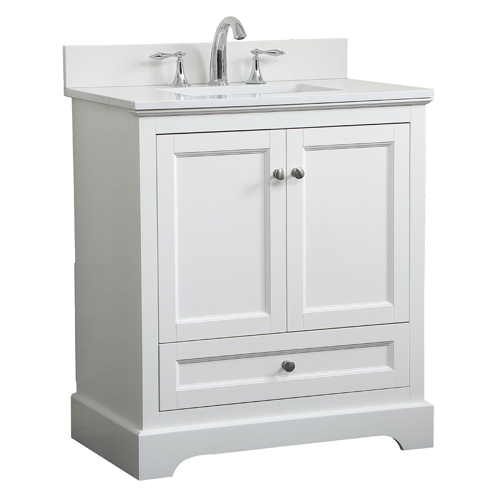 Elegant Bathroom Vanity - White (VF15530WH-BS)