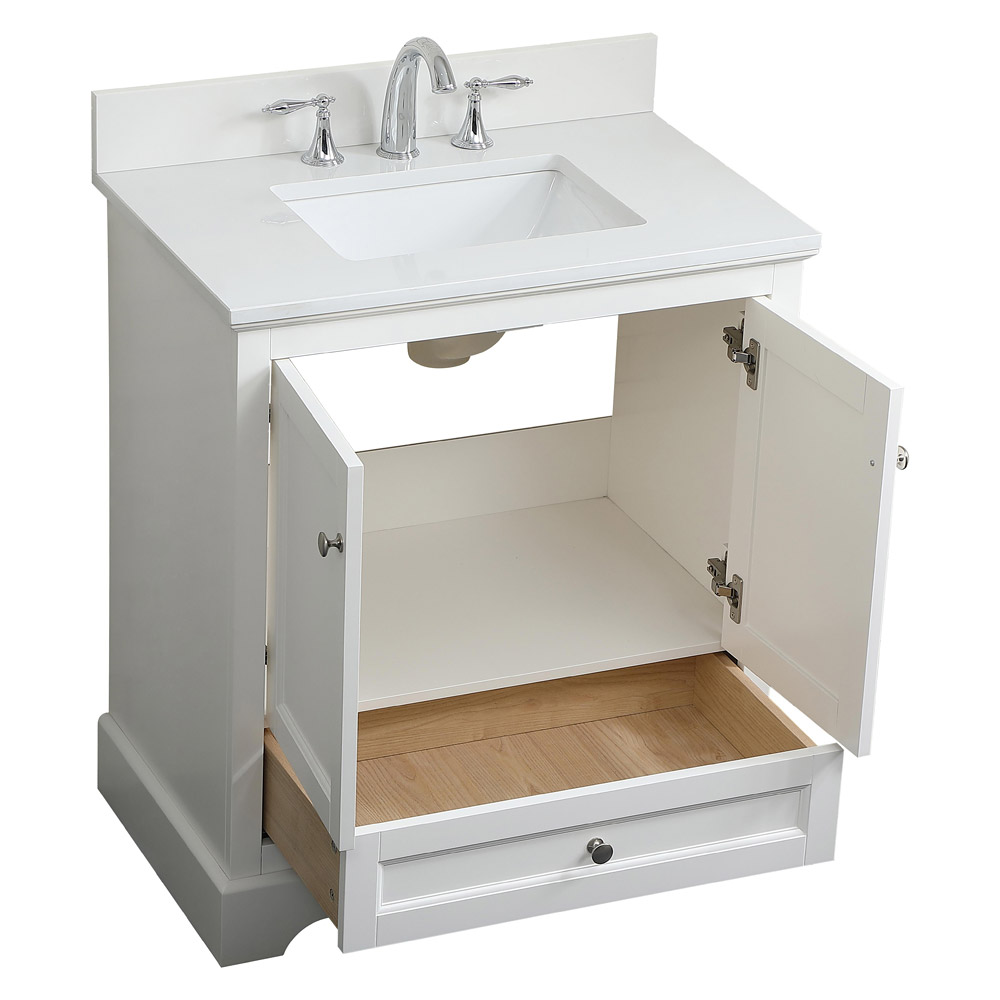 Elegant Bathroom Vanity - White (VF15530WH-BS)