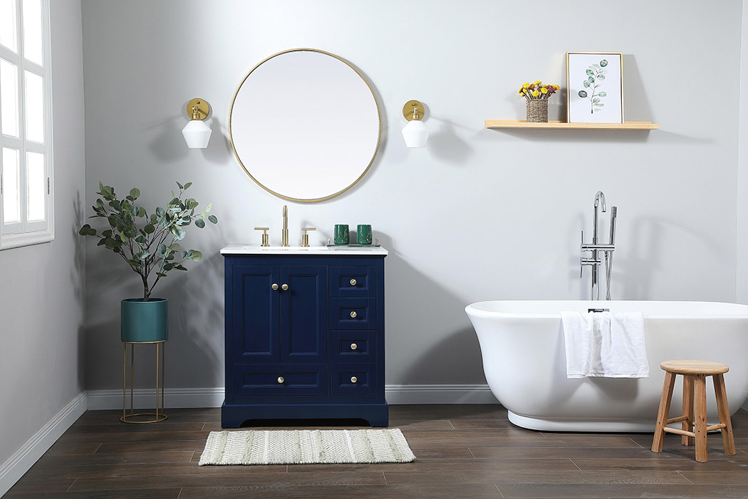 Elegant Bathroom Vanity - Blue (VF15532BL)