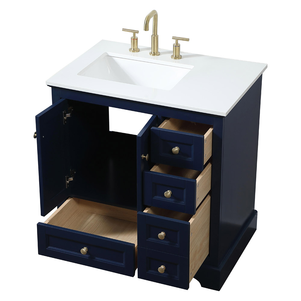 Elegant Bathroom Vanity - Blue (VF15532BL)