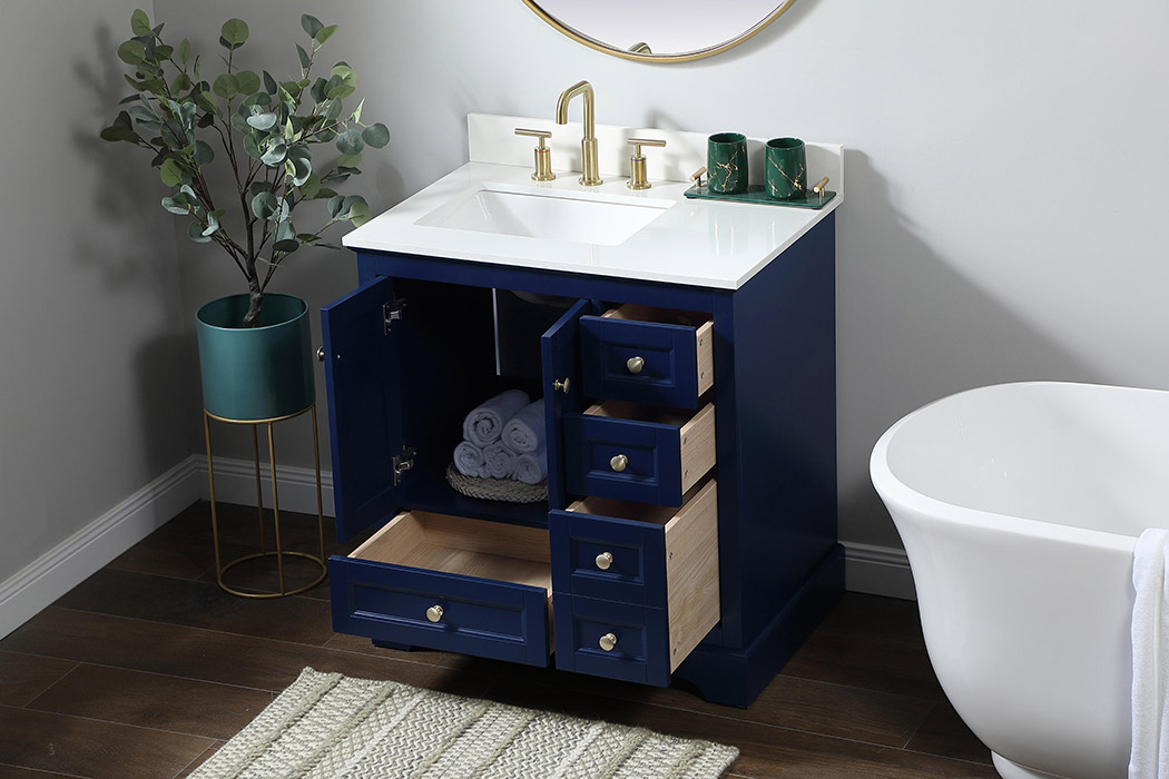 Elegant Bathroom Vanity - Blue (VF15532BL-BS)