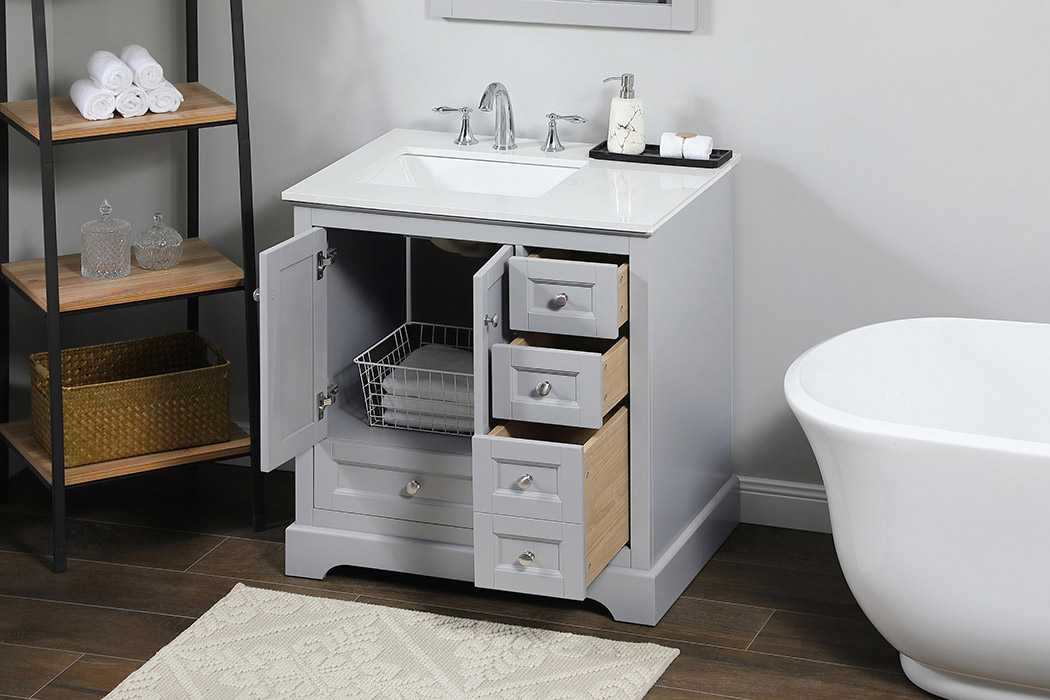 Elegant Bathroom Vanity - Gray (VF15532GR)