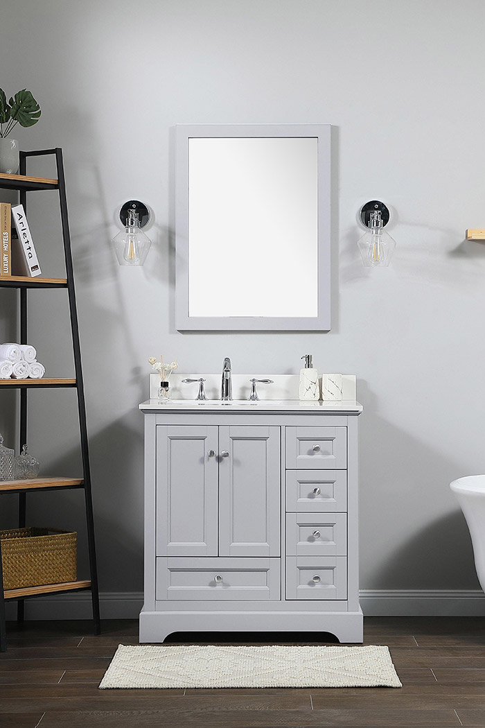 Elegant Bathroom Vanity - Gray (VF15532GR-BS)