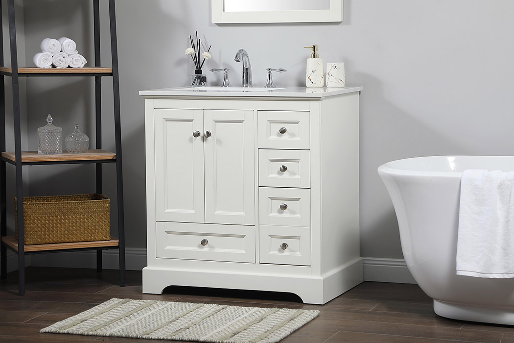 Elegant Bathroom Vanity - White (VF15532WH)