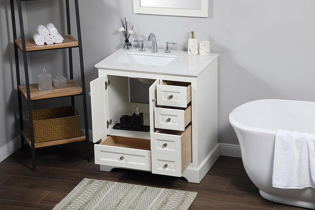 Elegant Bathroom Vanity - White (VF15532WH)