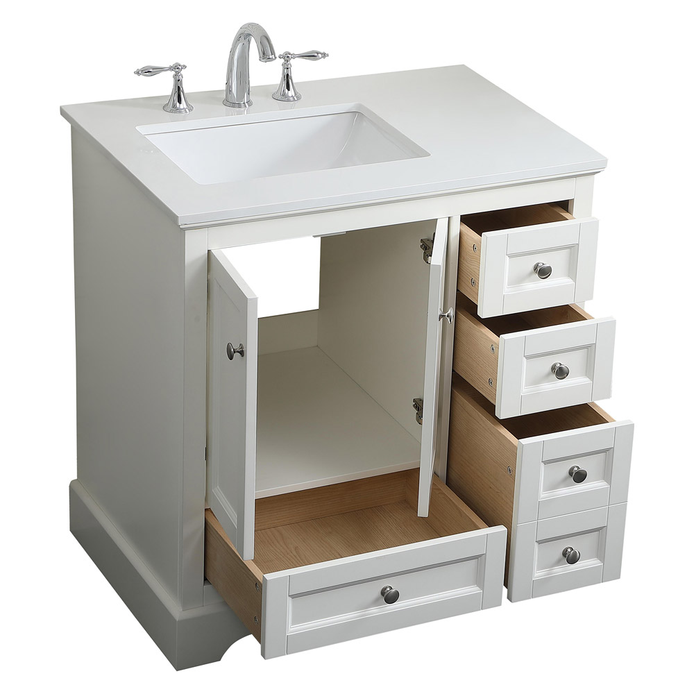 Elegant Bathroom Vanity - White (VF15532WH)