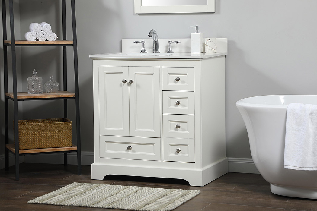 Elegant Bathroom Vanity - White (VF15532WH-BS)