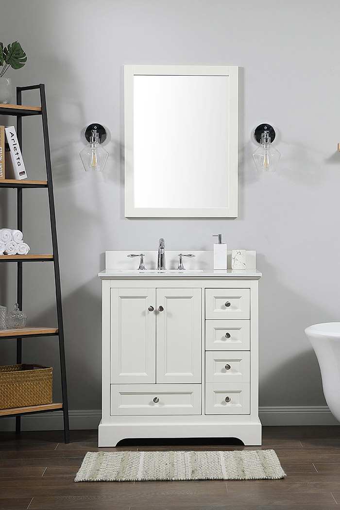 Elegant Bathroom Vanity - White (VF15532WH-BS)