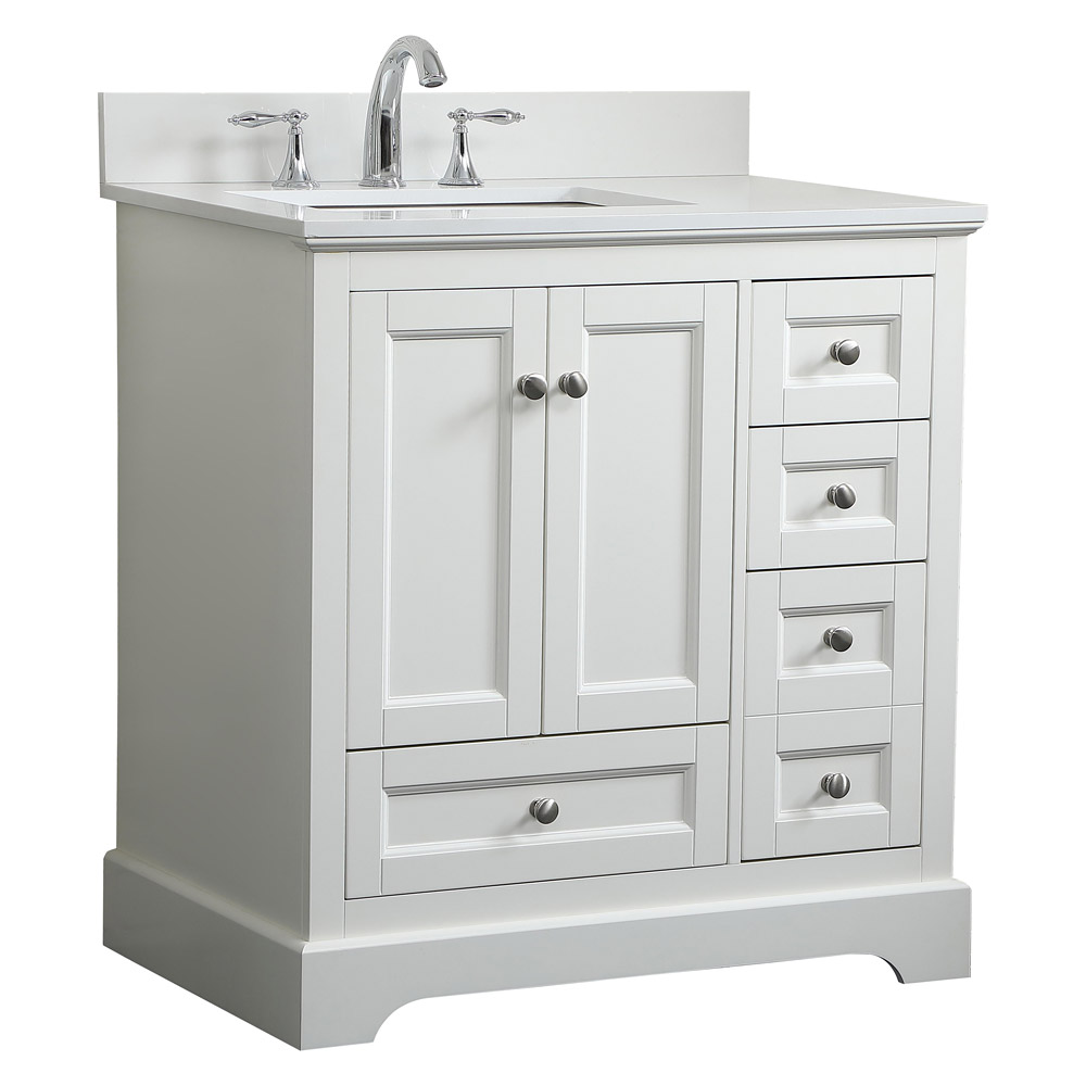 Elegant Bathroom Vanity - White (VF15532WH-BS)