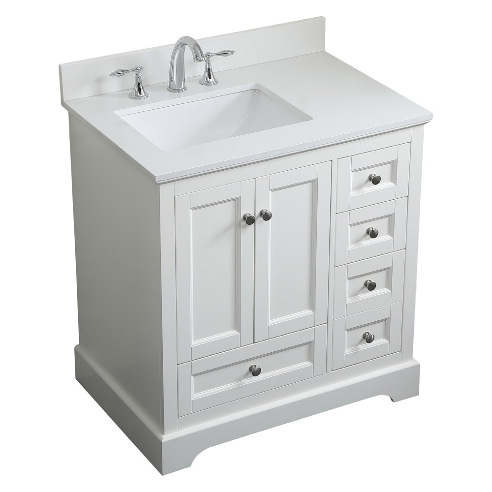 Elegant Bathroom Vanity - White (VF15532WH-BS)