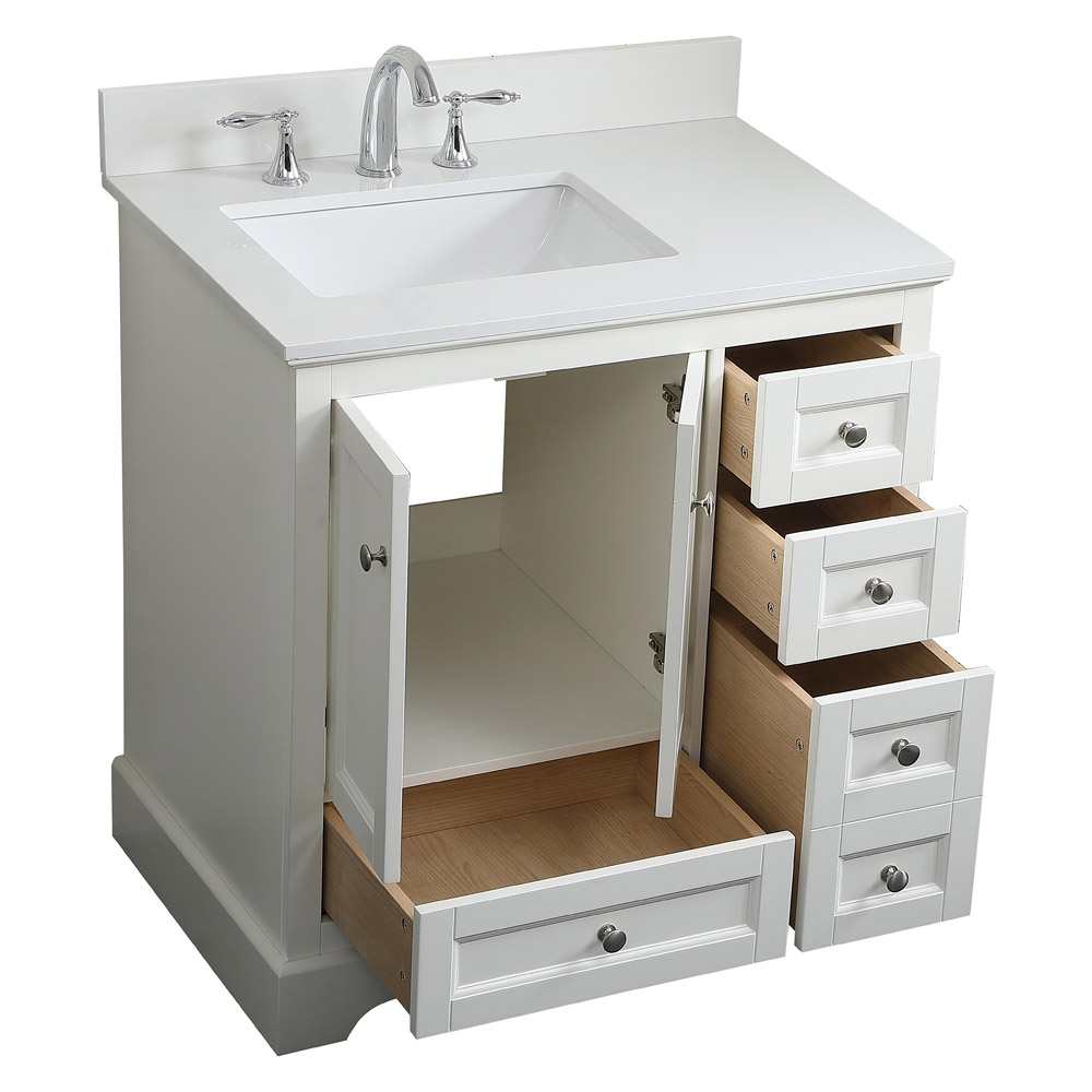 Elegant Bathroom Vanity - White (VF15532WH-BS)