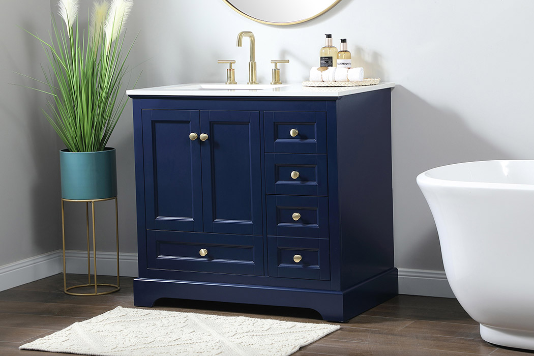 Elegant Bathroom Vanity - Blue (VF15536BL)