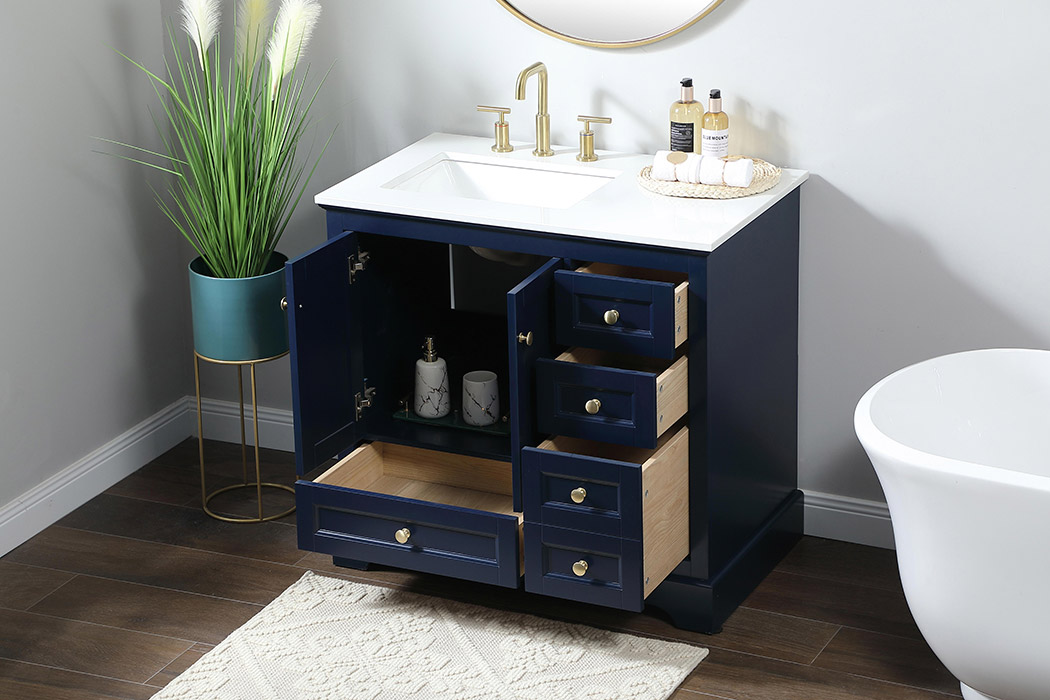 Elegant Bathroom Vanity - Blue (VF15536BL)