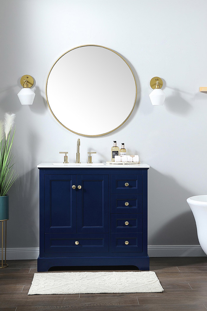 Elegant Bathroom Vanity - Blue (VF15536BL)