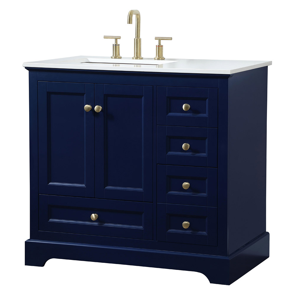 Elegant Bathroom Vanity - Blue (VF15536BL)