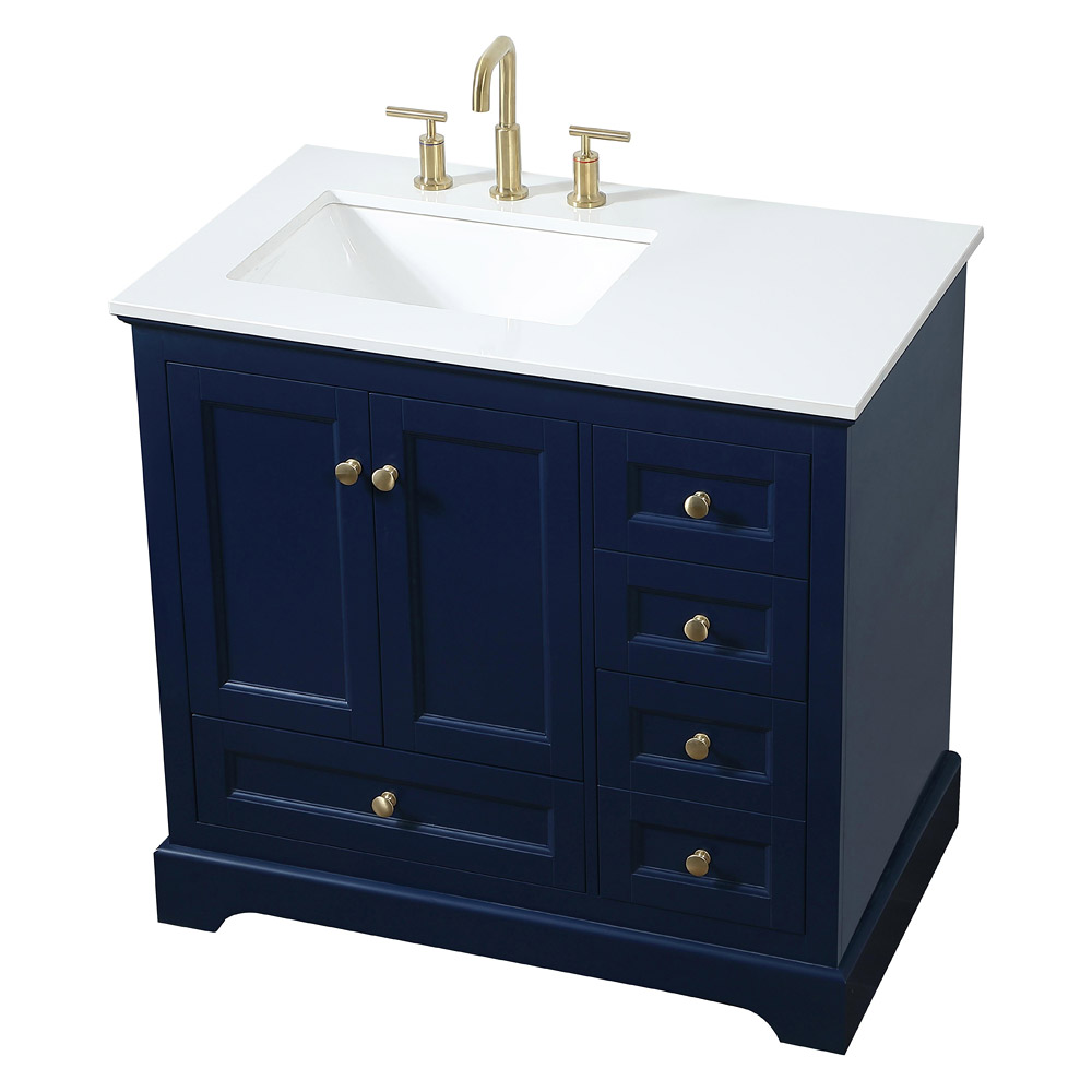 Elegant Bathroom Vanity - Blue (VF15536BL)