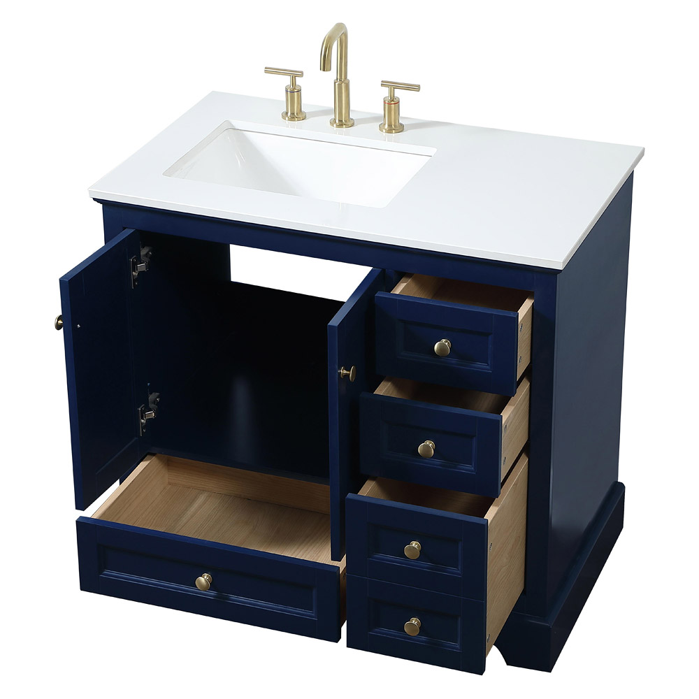 Elegant Bathroom Vanity - Blue (VF15536BL)